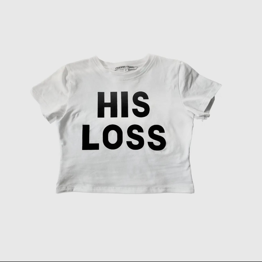 Kids White T-Shirt with Black Print